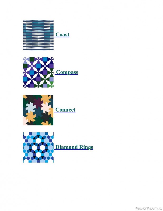 Схемы узоров для вязанных одеял. Geometric Knit Blankets