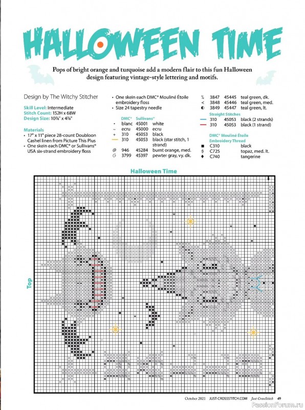 Журнал "Just CrosStitch October" 2021