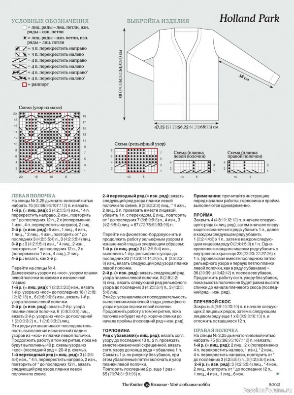 Журнал "The Knitter" №8 2021. Схемы