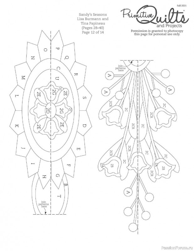 Журнал "Primitive Quilts and Projects - Fall" 2021. Схемы и выкройки