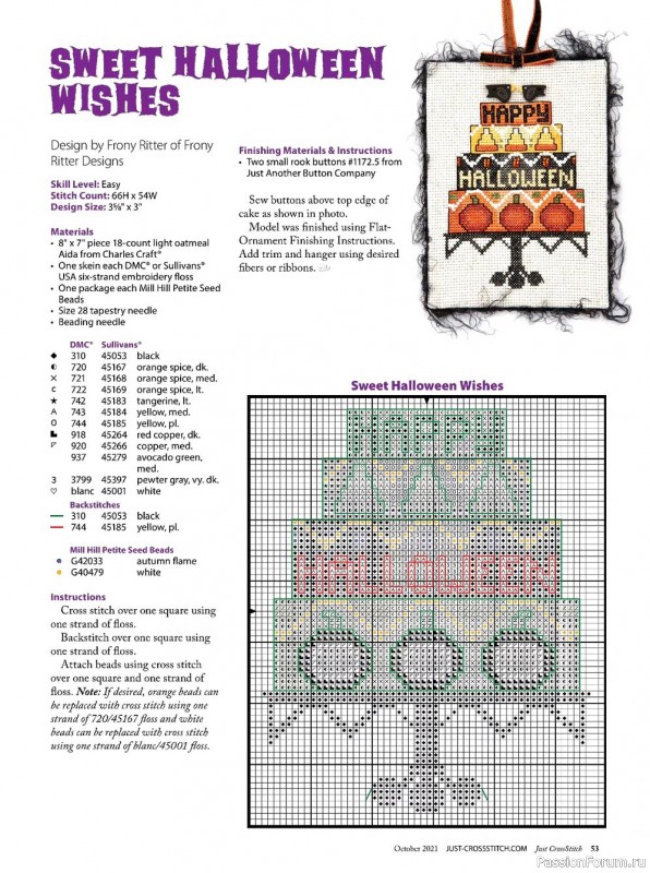 Журнал "Just CrosStitch October" 2021