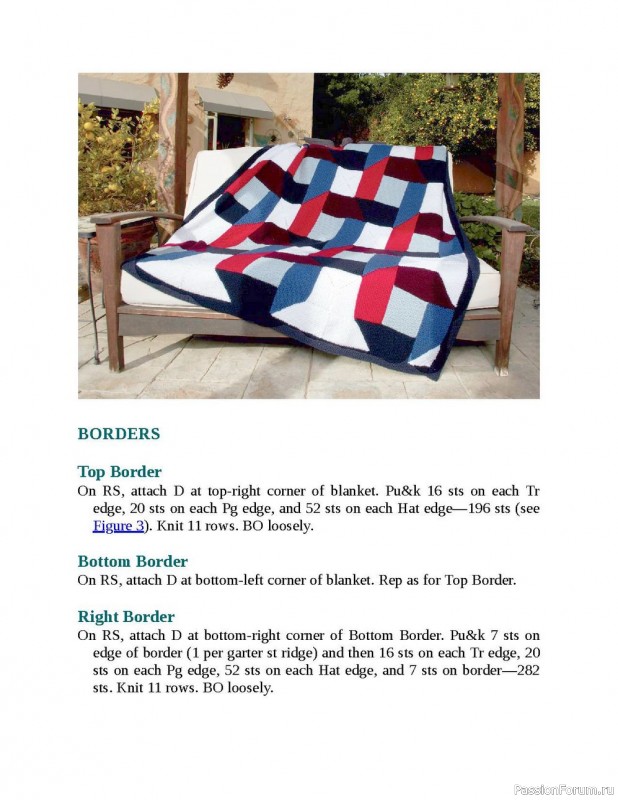 Схемы узоров для вязанных одеял. Geometric Knit Blankets