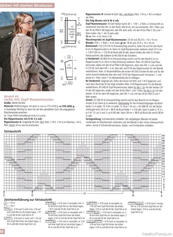 Много идей и схем в журнале "Strickmode - Strickjacken MS" 025 2021