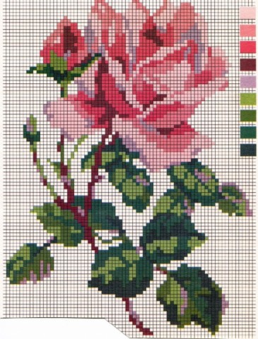 Розы для филейного вязания, орнамента или вышивки, схемы