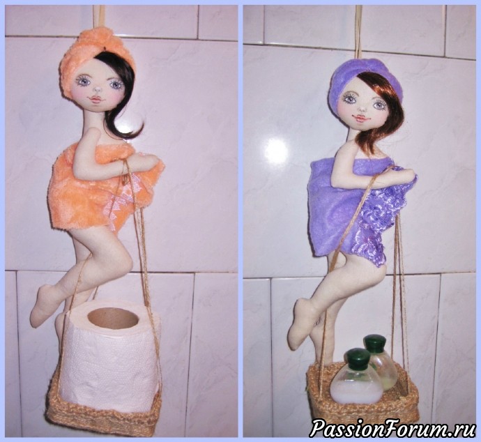 И снова куклы кокетки, для ванной комнаты