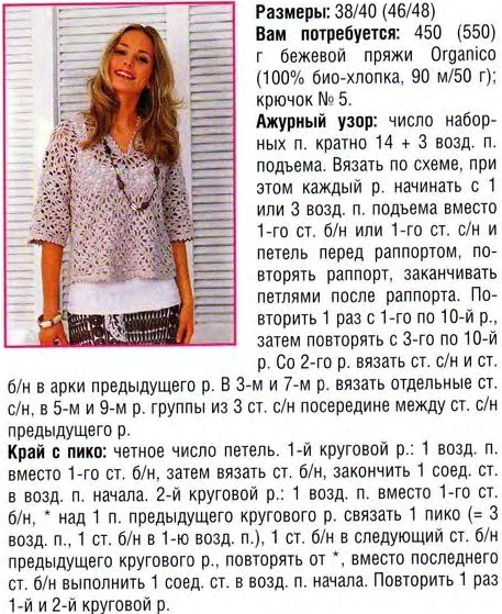 И еще кофточка на лето