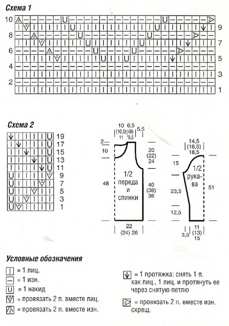 Пуловер с узорными полосами