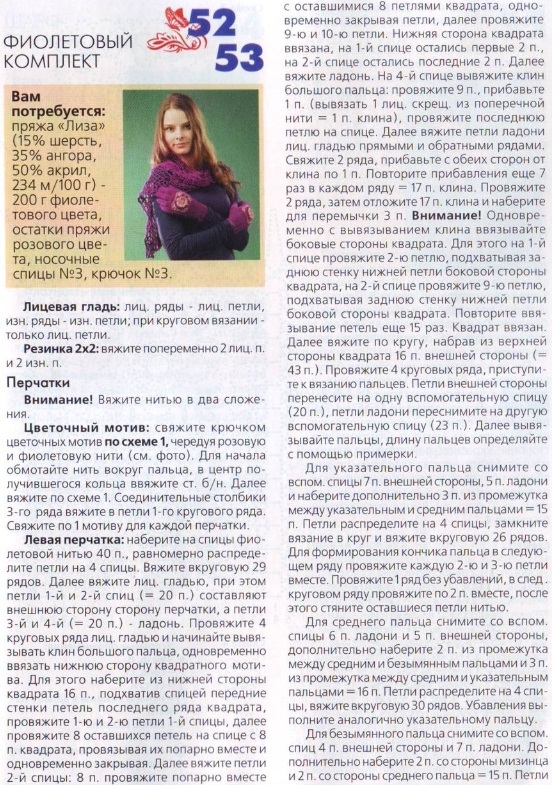 Комплект спицами и крючком