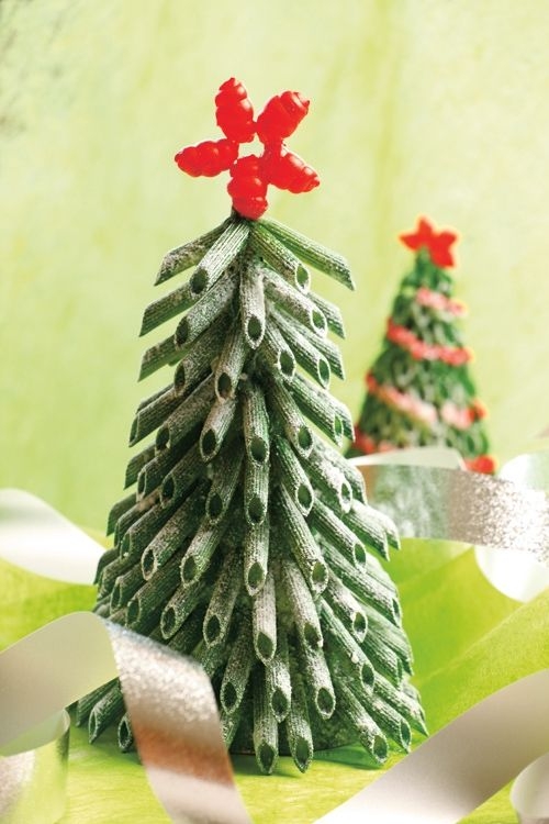 diy mini christmas tree tabletop green fake snow