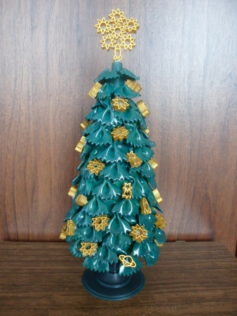 diy tabletop tree christmas gold ornaments ribbons
