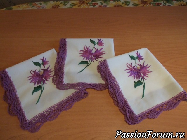Комплект салфеток "Фиолетовые хризантемы"(3 шт.)