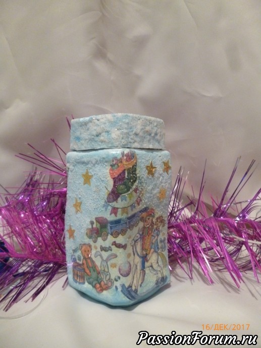 Мои новогоднюшки ( подсвечник, бутылки. баночка)