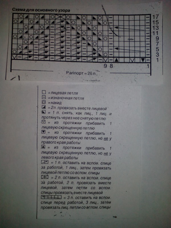Схемка к белому пуловеру