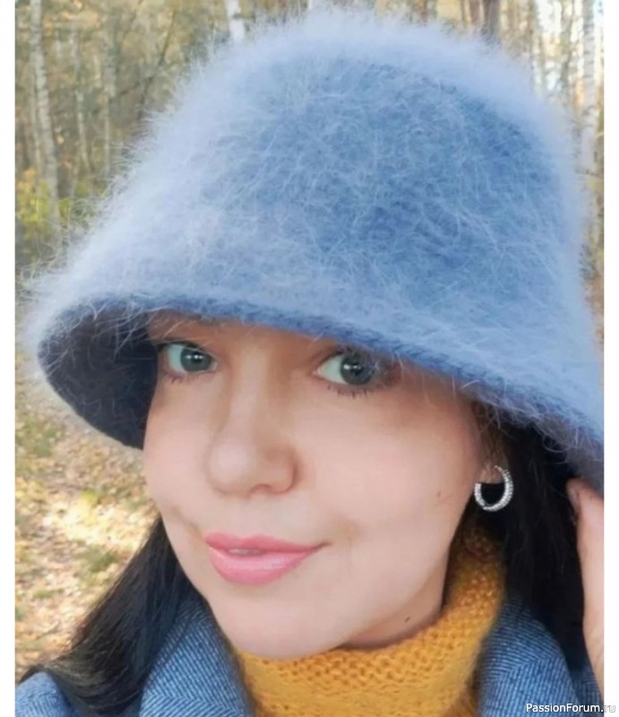 Трендовая меховая панама из пряжи пух норки