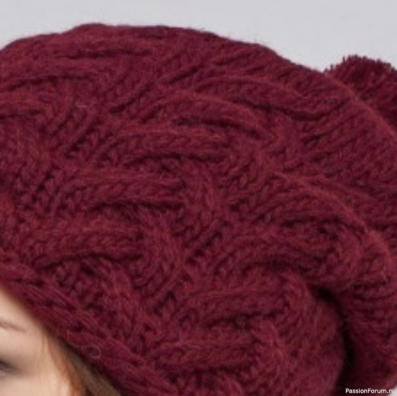 Шапка с узором “Королевские косы”. Схема