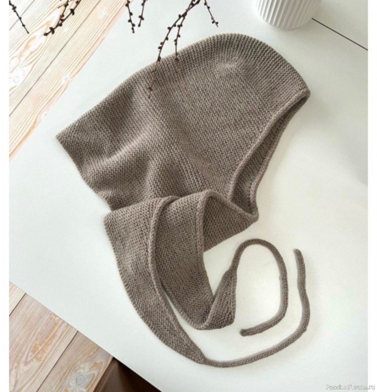 Капор капюшон спицами сверху вниз. Описание