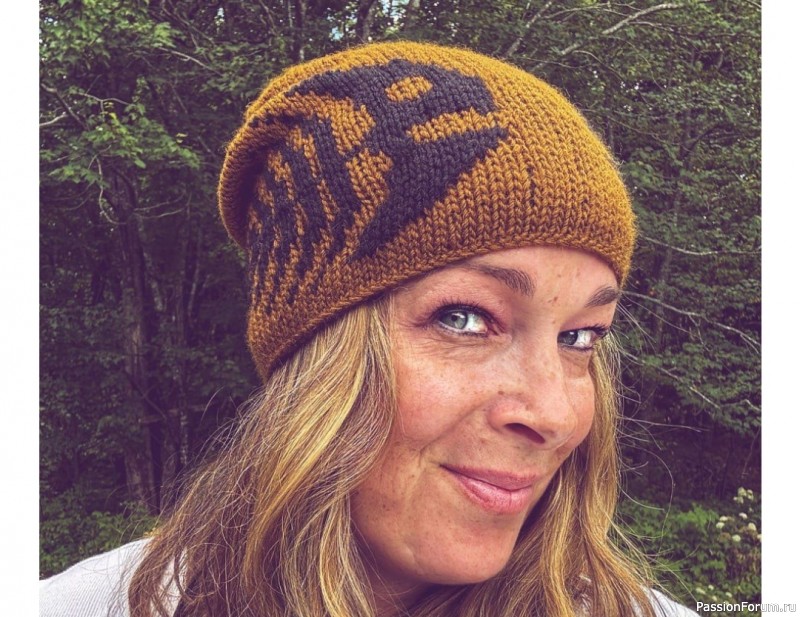 Шапка с узором "Рыба". Схема
