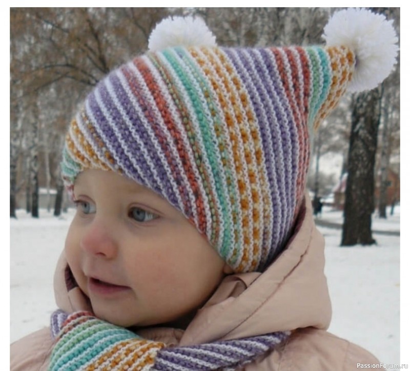 Детская шапочка спицами. Описание