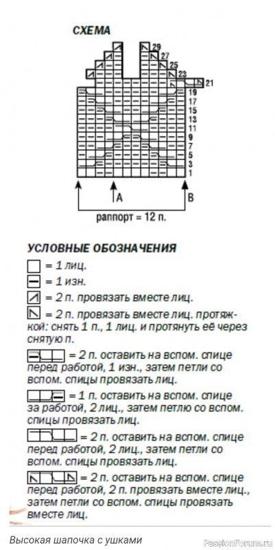 Высокая шапочка с ушками