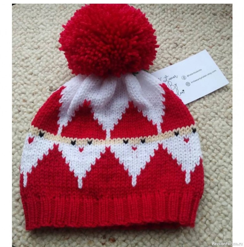 Зимняя шапка-волшебница с помпоном. Схема