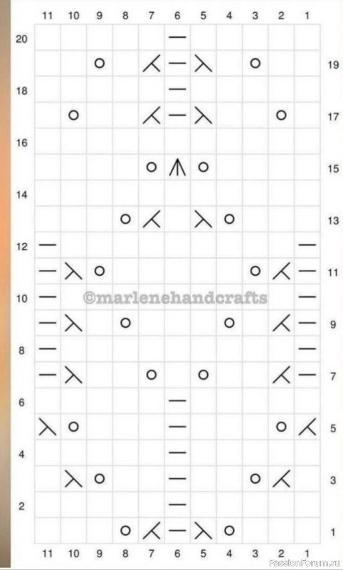 Шапочка ажурным узором. Схема