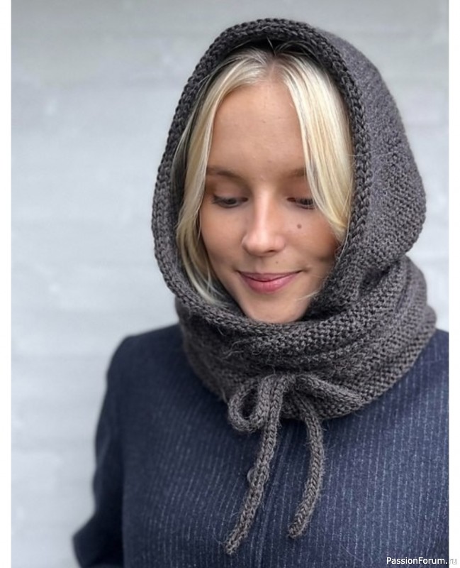 Капор капюшон спицами сверху вниз. Описание