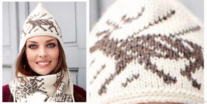 Шапка с оленями. Описание