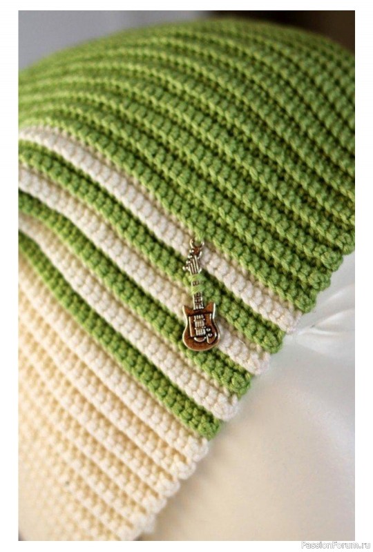 Шапка &laquo;Лайм&raquo; рядами вдоль. Схема