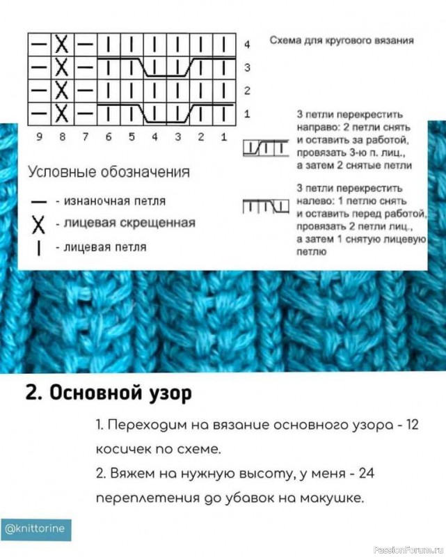 Описание шапочки с красивым рисунком