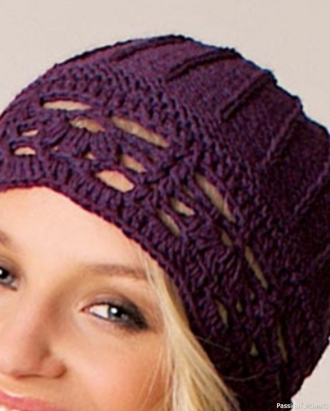 Шапка с ажурным бордюром. Описание