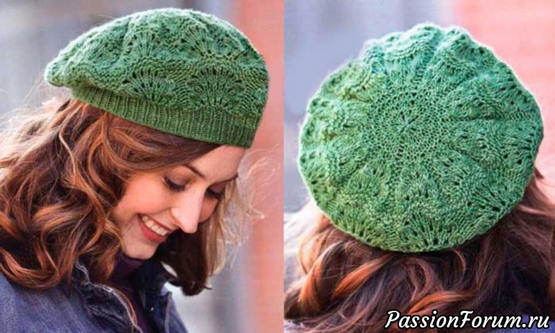 Ажурный берет «Oak Leaf» от Melissa Labarre