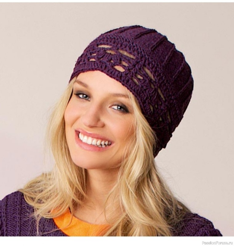 Шапка с ажурным бордюром. Описание