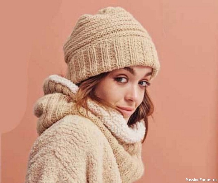 Шапочка и снуд спицами