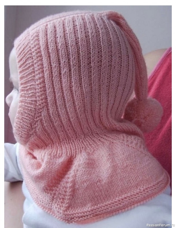 Шапка-шлем спицами. Описание