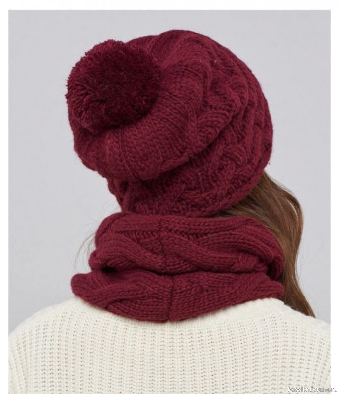 Шапка с узором “Королевские косы”. Схема