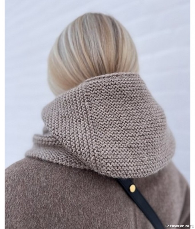 Капор капюшон спицами сверху вниз. Описание
