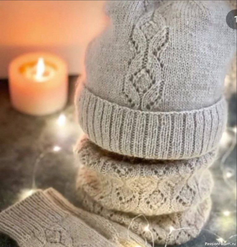 Шапочка ажурным узором. Схема