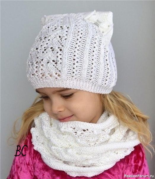 Ажурная шапочка с ушками. Схема
