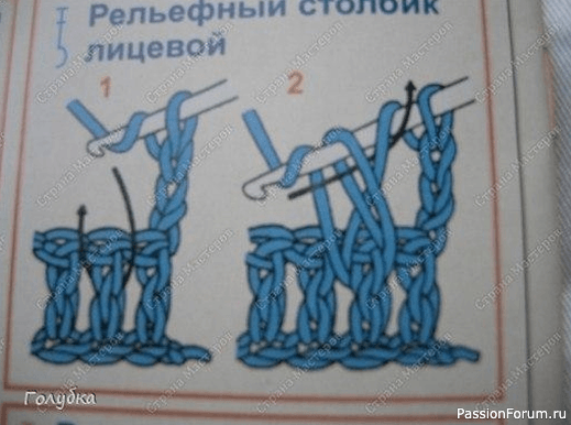 Берет крючком с рельефными столбиками