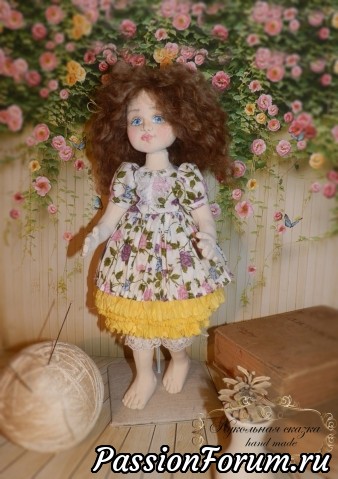 Кукла текстильная, маленькая нежная красавица