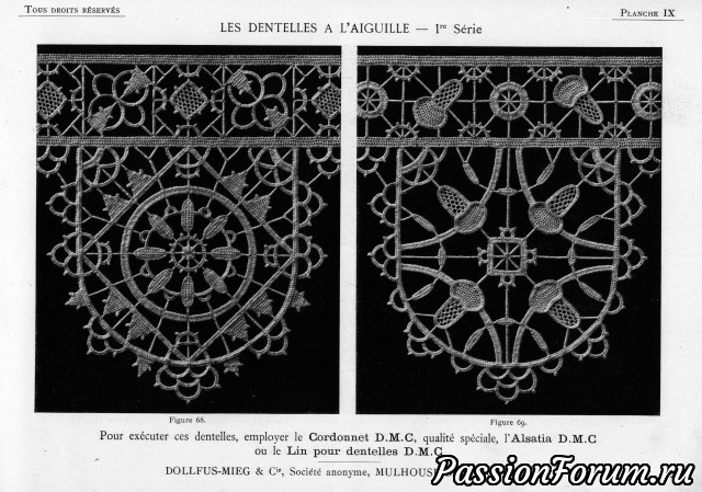 Кружева иглой.