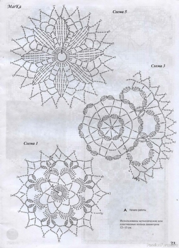 Мода и модель - вязание крючком. Схемы салфеток филеечкой