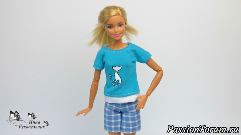 Как сшить ФУТБОЛКУ для куклы Barbie своими руками (DIY)
