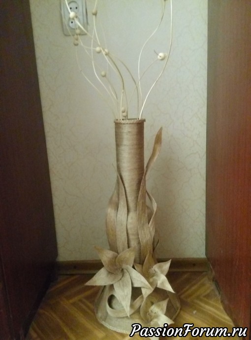 Джутовая ваза - альтернатива разбитой фарфоровой