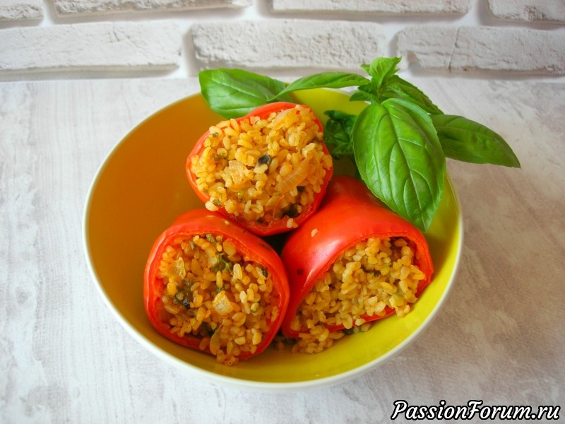 Фаршированный перец. Рецепт без мяса, но сытно и вкусно!
