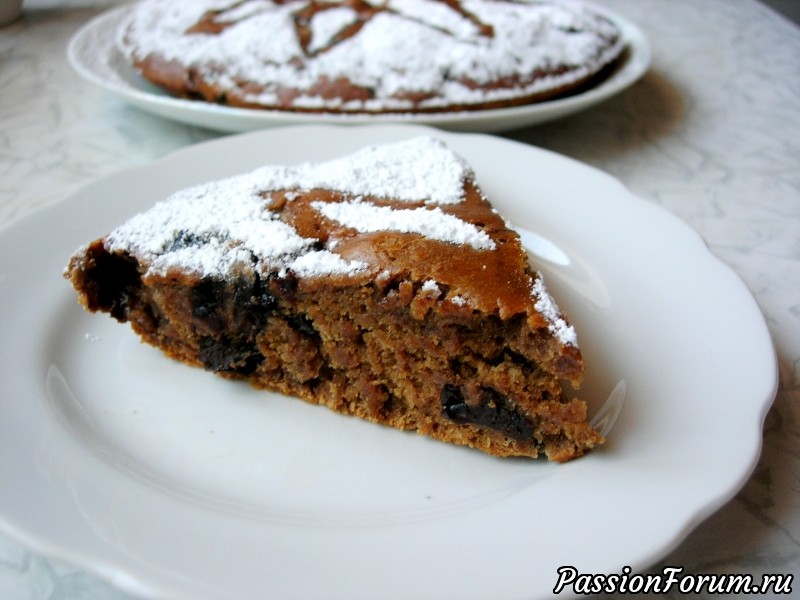Постный пирог с кофе и черносливом (Очень простой)