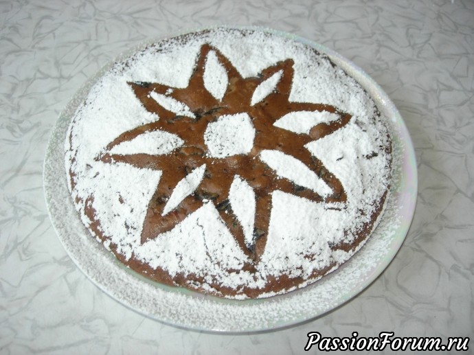 Постный пирог с кофе и черносливом (Очень простой)