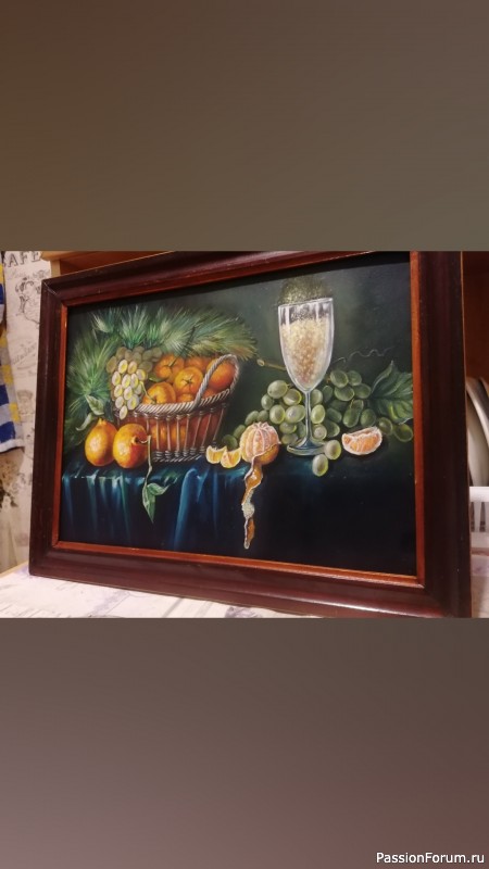 Красивая картина в стиле голландской живописи "Натюрморт с мандаринами"