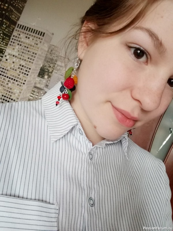 Серьги. Ягодные украшения из полимерной глины.