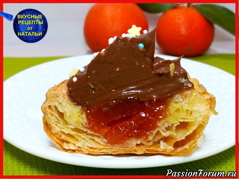 СЛОЕНЫЕ КОРЗИНОЧКИ С ШОКОЛАДНЫМ КРЕМОМ И ДЖЕМОМ